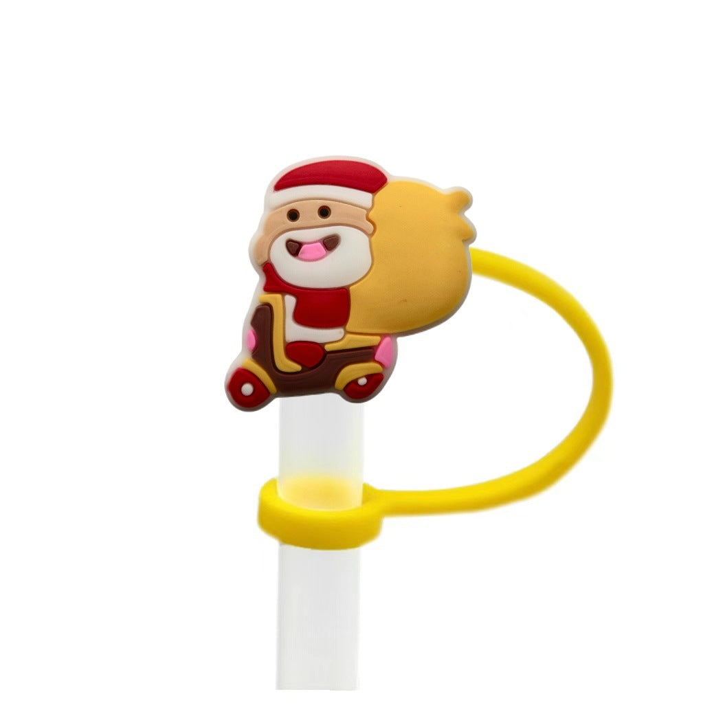 Wholesale 10pcs Christmas theme ideas 8/ 10mm Straw Cover Straw Tube Cap
