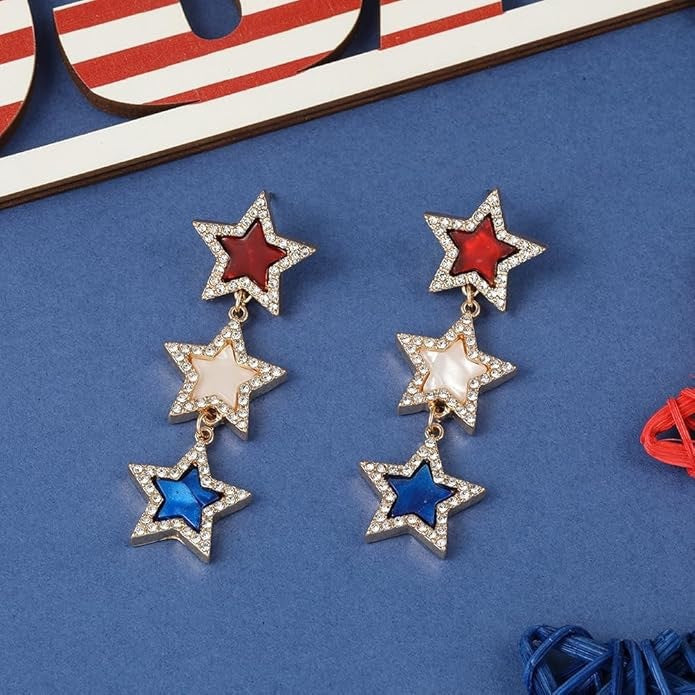Wholesale Independence Day Earrings  Personality Creative Star Earrings