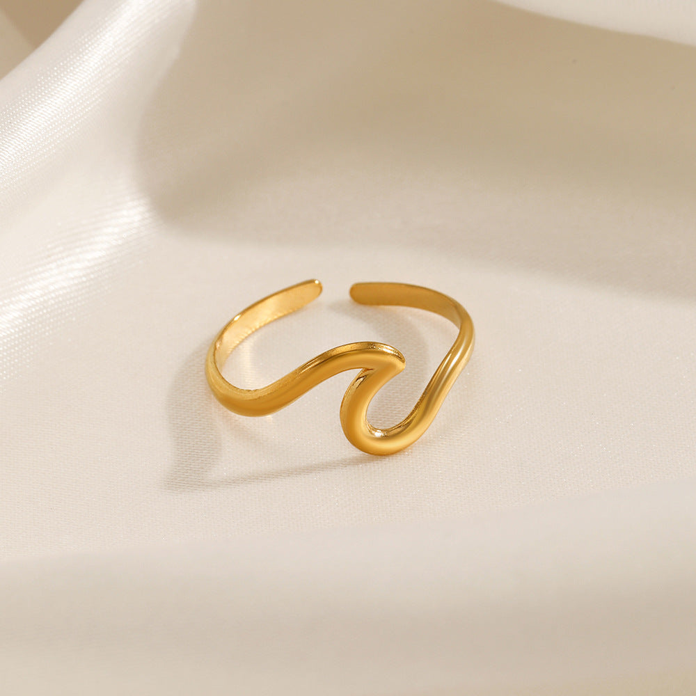 Wholesale Minimalist Irregular Stainless Steel Ring Jewelry Accessory for Boutique Resale