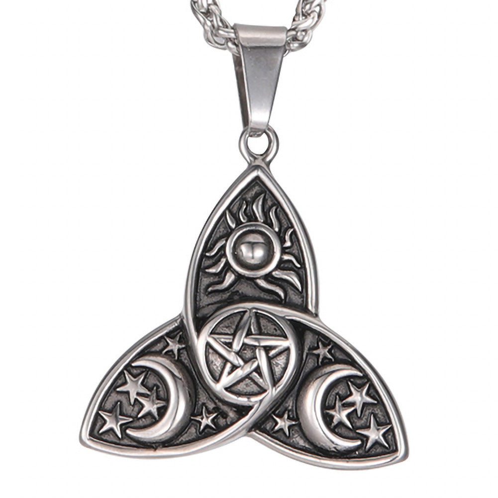 Wholesale  Sun Star Moon stainless steel pendant creative  necklace