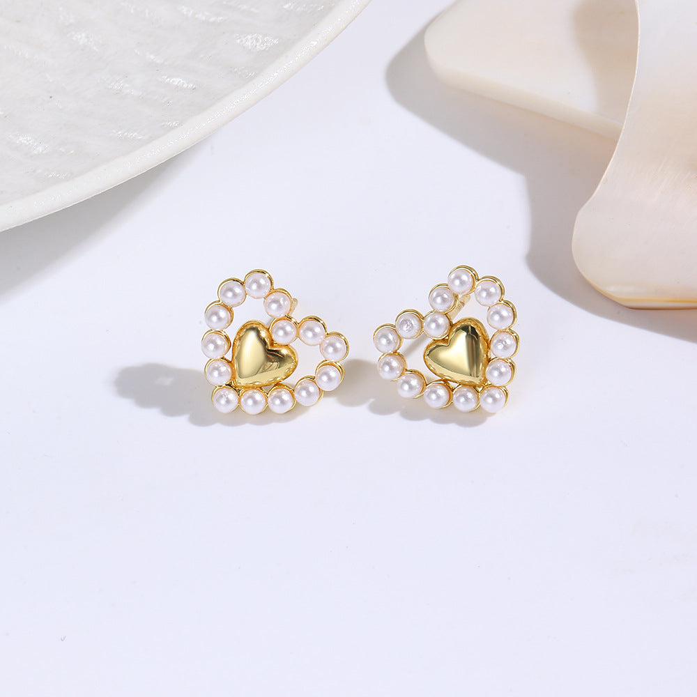 Wholesale  Pearl Heart Earrings