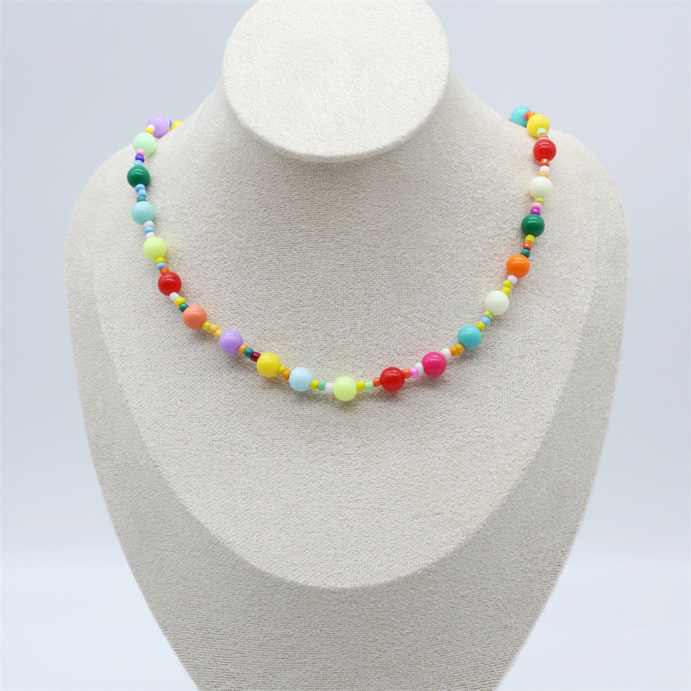Wholesale Cute Children's Cartoon Character Colorful Beaded Necklace