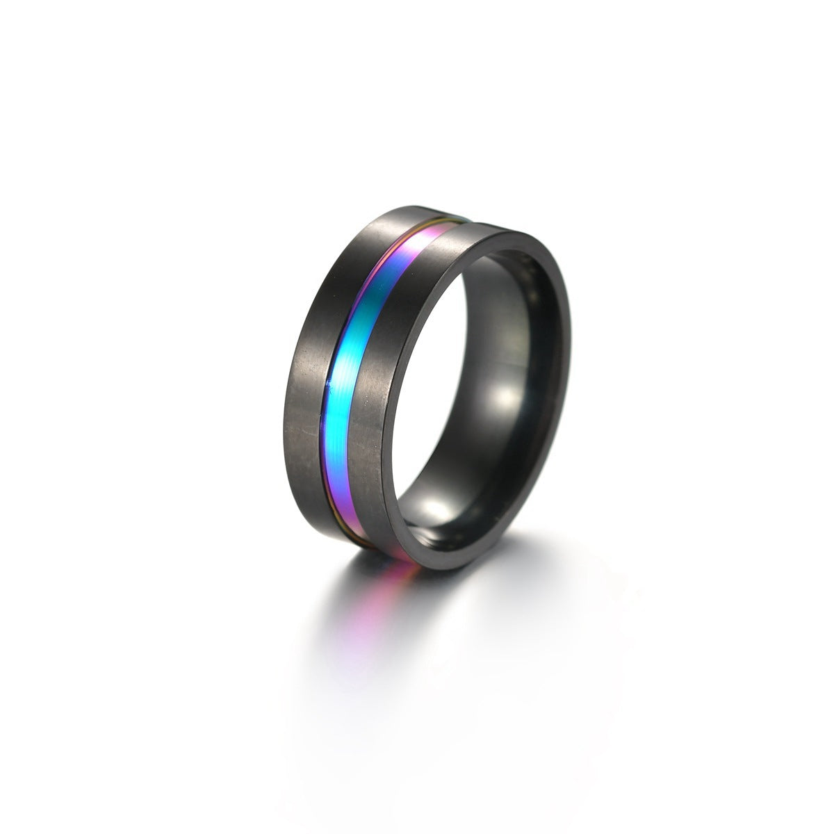 Wholesale  Men's  Electroplated Black Combination Stainless Steel Ring