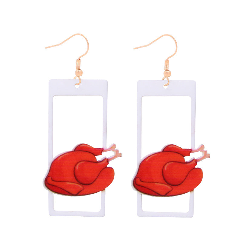 Wholesale Cartoon Alloy Oil Drop Thanksgiving Pumpkin Earrings ACC-ES-Bingl001