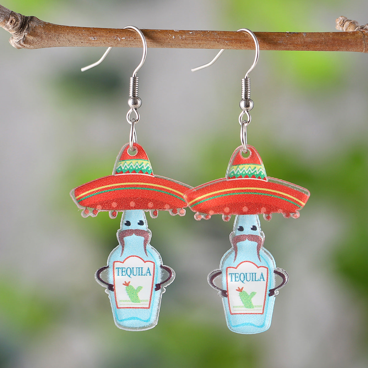 Wholesale Mexican Sombrero Tequila Cactus Acrylic Earrings