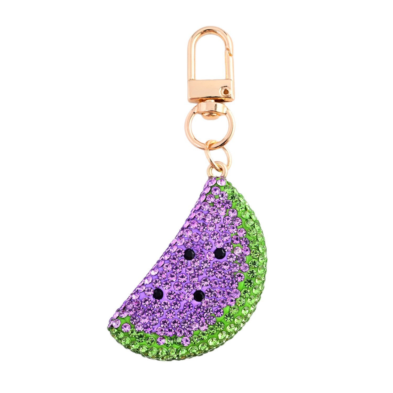 Wholesale Simple Diamond-Encrusted Double-Sided Cute Watermelon Bag Car Keychain