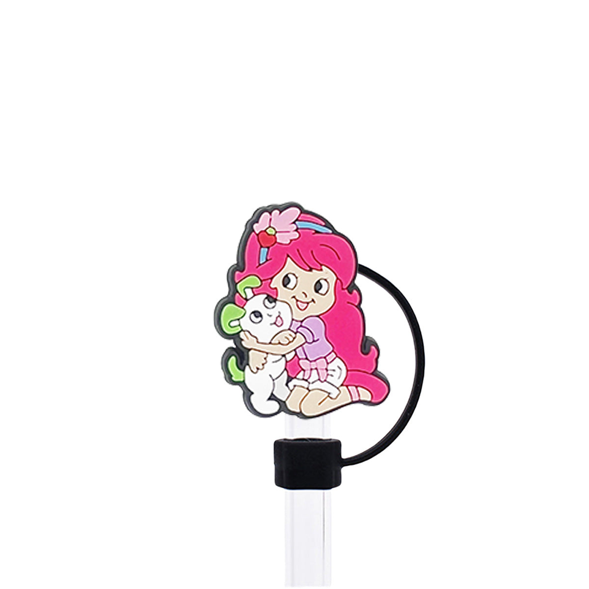 Wholesale 10pcs Strawberry Girl Straw Cover Straw Tube Cap