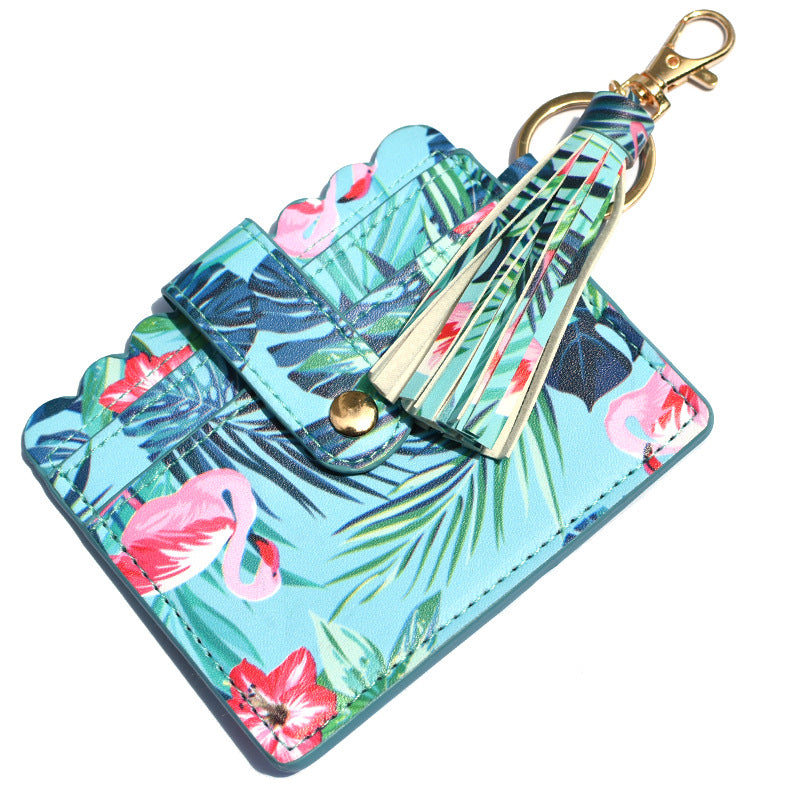 Wholesale Leopard Print Plaid Tie Dye Plaid Card Holder Keychain Wristlet Keychain ACC-KC-QiuXue008