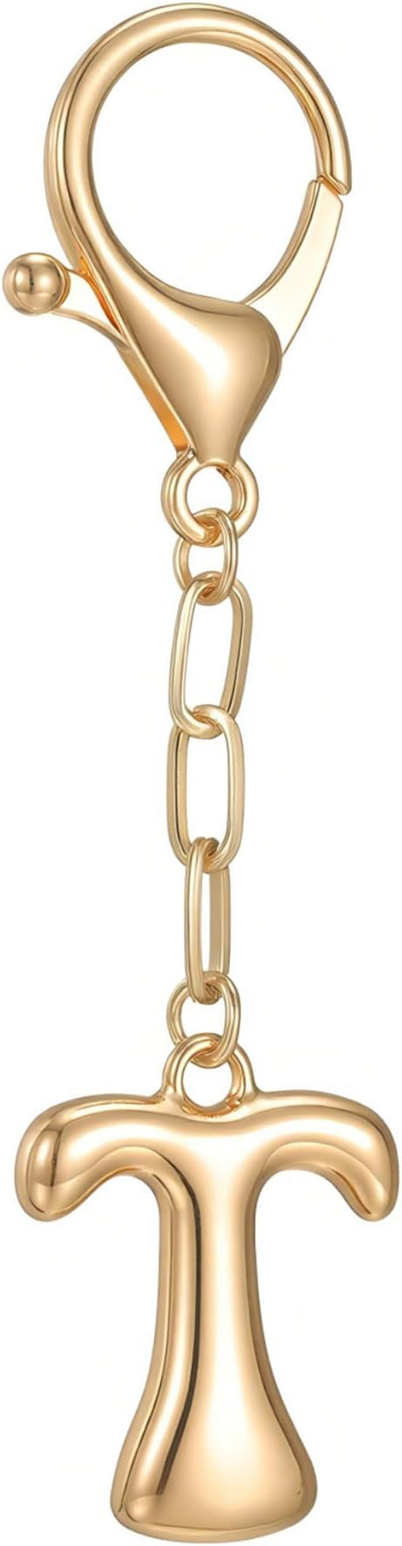 Wholesale 26 Gold Alphabet Letter Keychains Set Stylish Bag Charm Decorative Metal Key Rings For DIY Craft Gift And Boutique Resale