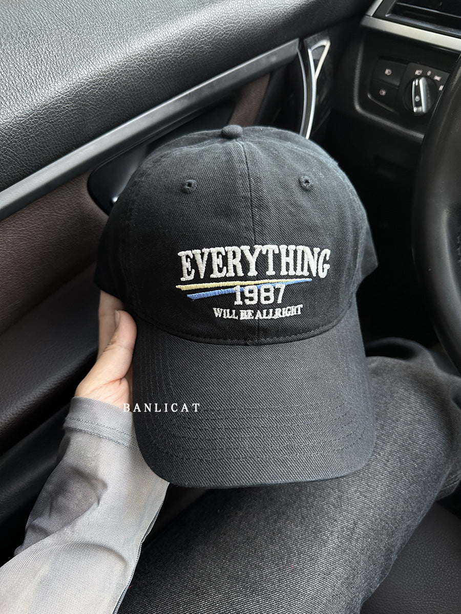 Wholesale Vintage Washed Cotton Embroidered Letters Baseball Hat