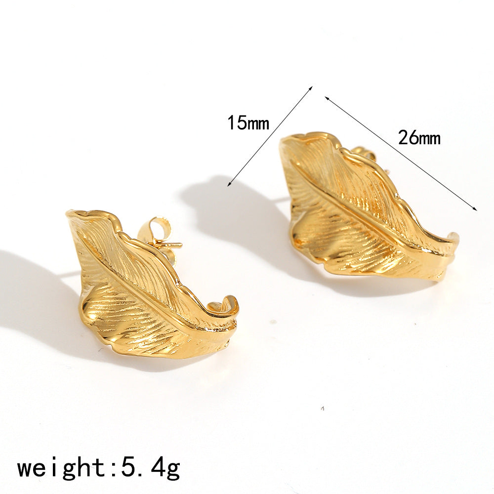 Wholesale 18K gold stainless steel titanium steel openwork earrings