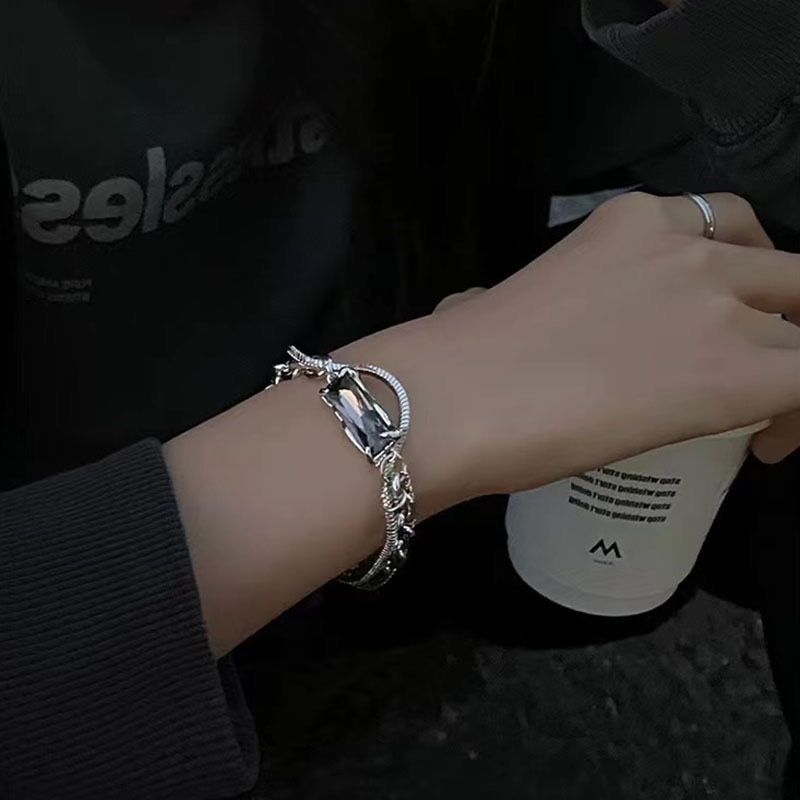 Wholesale Geometric Snake Bone Bracelet Titanium Steel Zircon Chain Jewelry Accessory Unisex