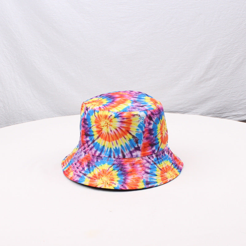 Wholesale 3D printed pattern fisherman hat tie-dyed double-sided bucket hat