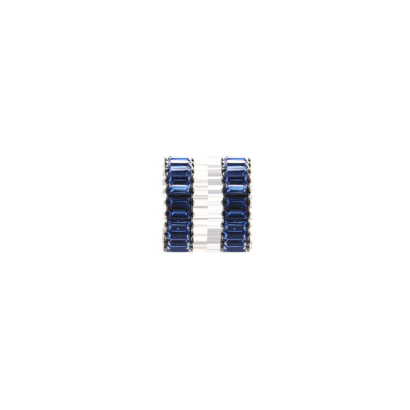 Wholesale  Crystal Diamond C- shaped earrings geometric semi-circular earrings