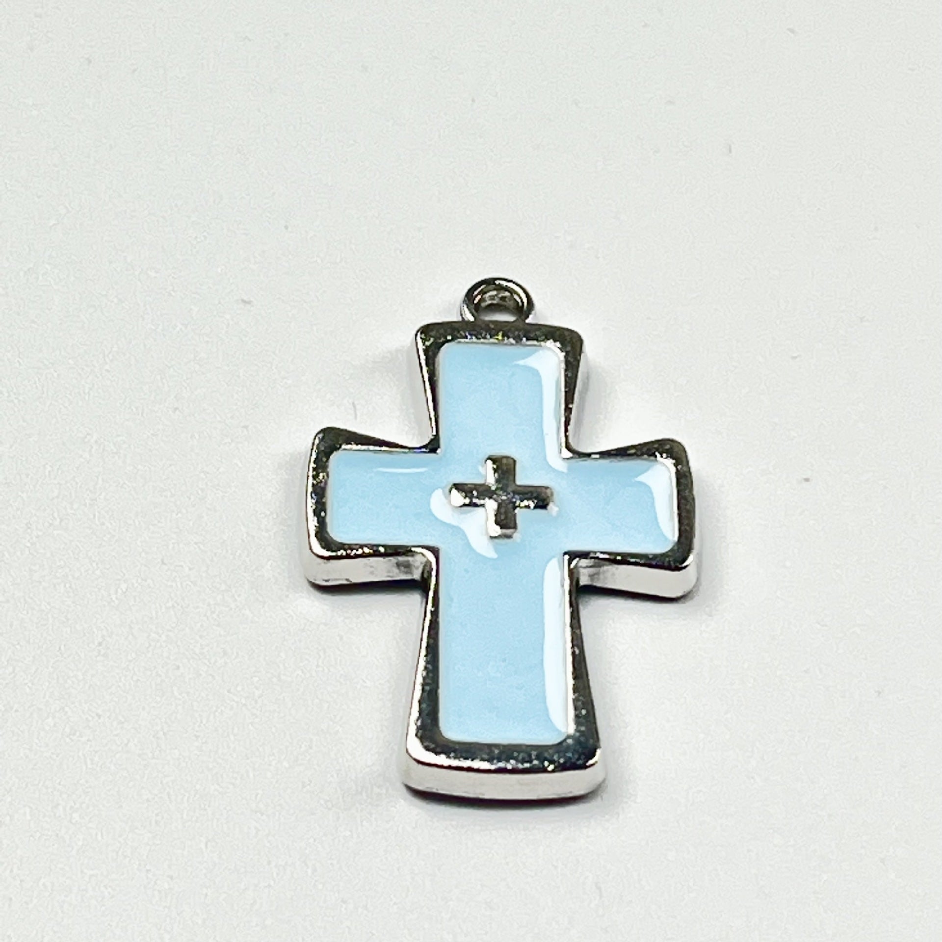 Wholesale Pink Electroplated Zinc Alloy Cross Necklace Gothic Punk Style Fashion Accessory