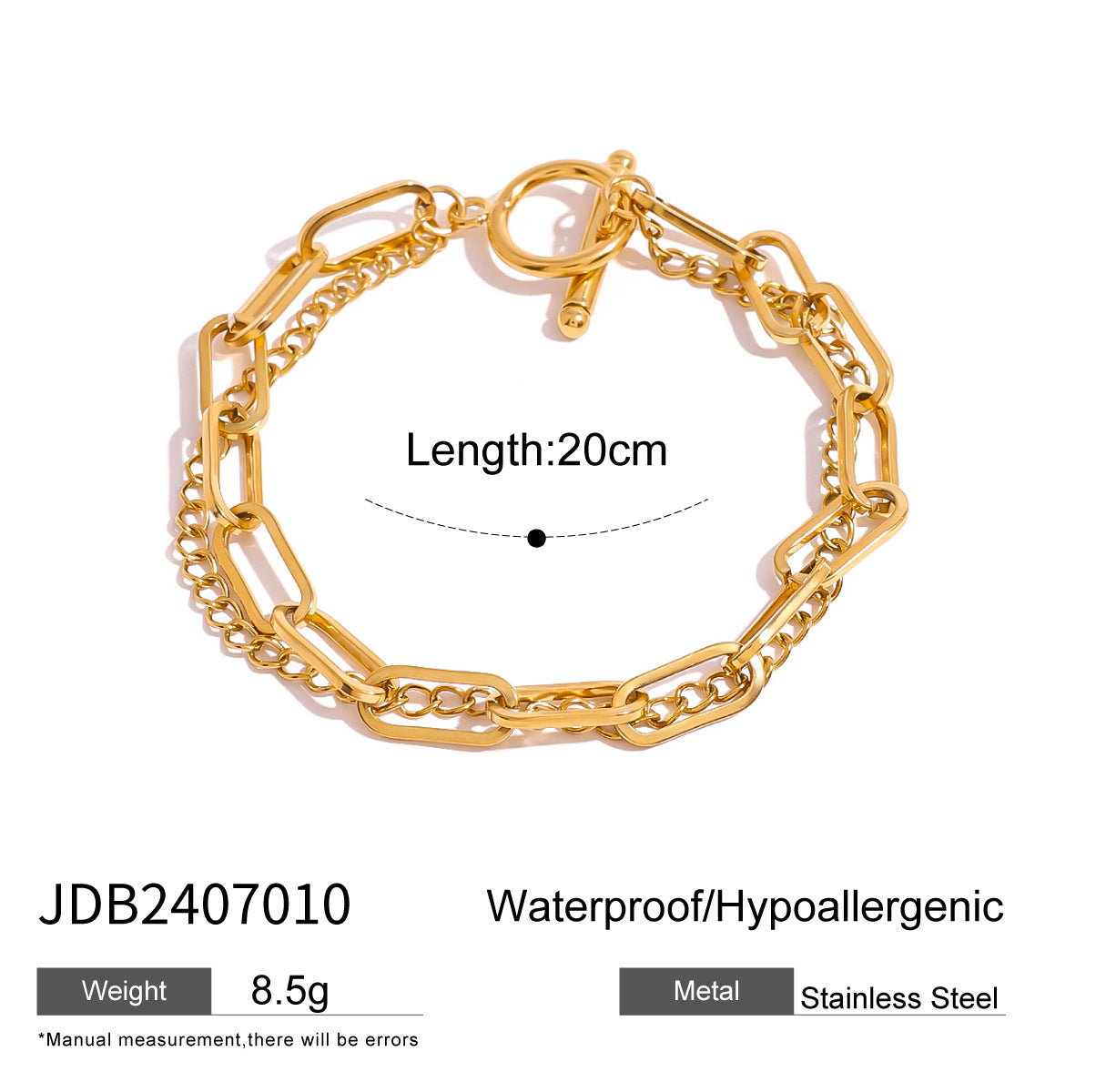 Wholesale Stainless Steel Double Layer Ot Buckle Bracelet ACC-BT-WanX002