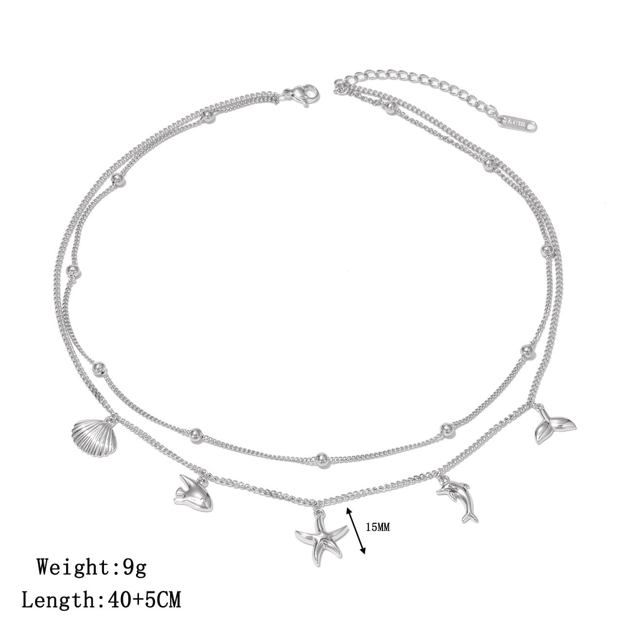 Wholesale Ocean-Style Layered Titanium Steel Necklace