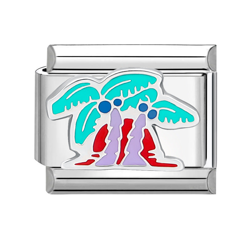 Wholesale Italian Charm Bracelet 9mm DIY Splicing Creative Pattern Stainless Steel Composable Bracelet