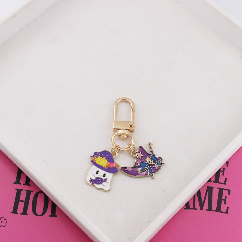 Wholesale Halloween Ghost Cartoon Pumpkin Ghost Alloy Keychain ACC-KC-QiChen006