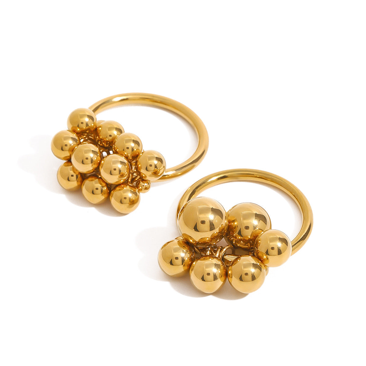 Wholesale 18k gold stainless steel gold and silver color matching small ring