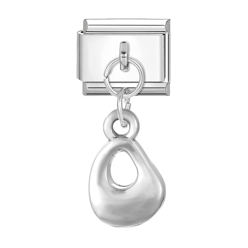 Wholesale 9mm Italian Charm Starter Bracelets DIY Heart Bow Pendant Stainless Steel Composable Bracelet