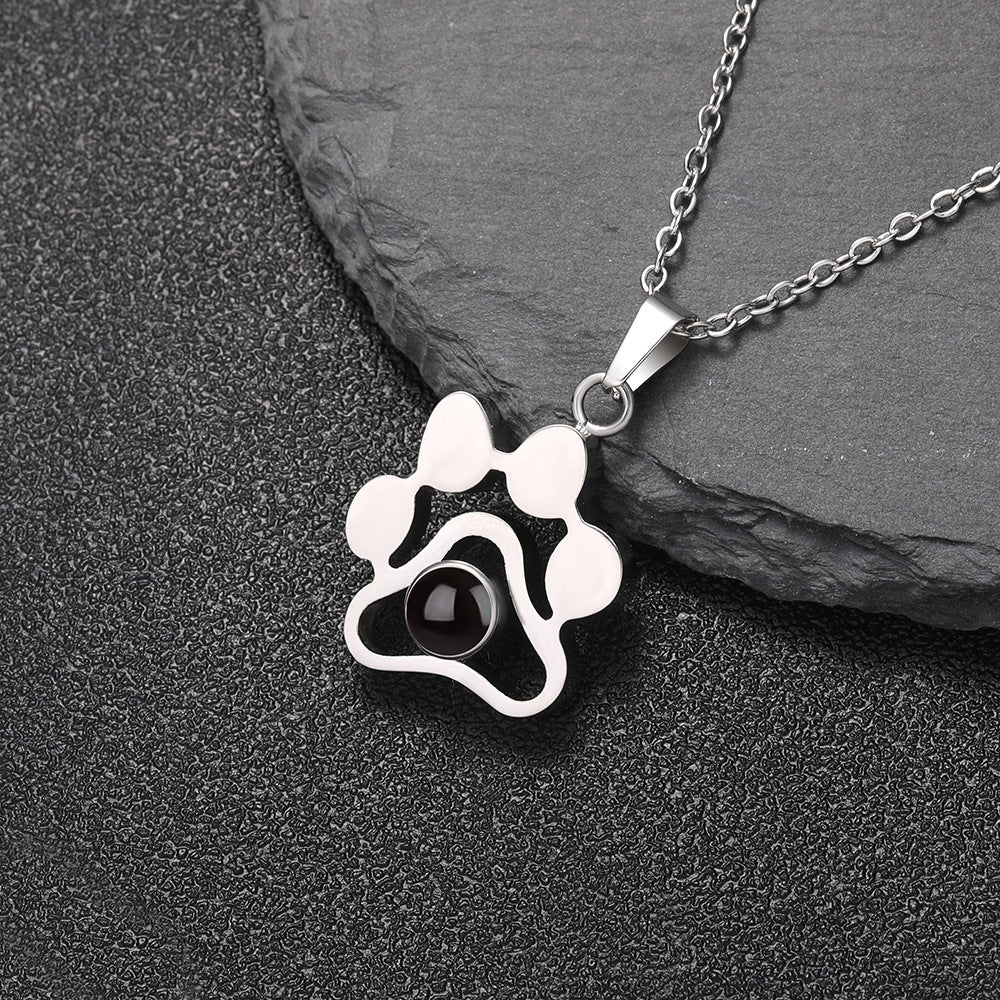 Wholesale  100 Languages I Love You Necklace Pet Paw Print Necklace