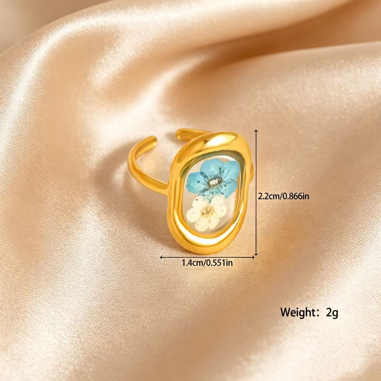 Wholesale 304 Stainless Steel Flower Ring Gold Electroplated Fashion Jewelry Accessory for Everyday Wear