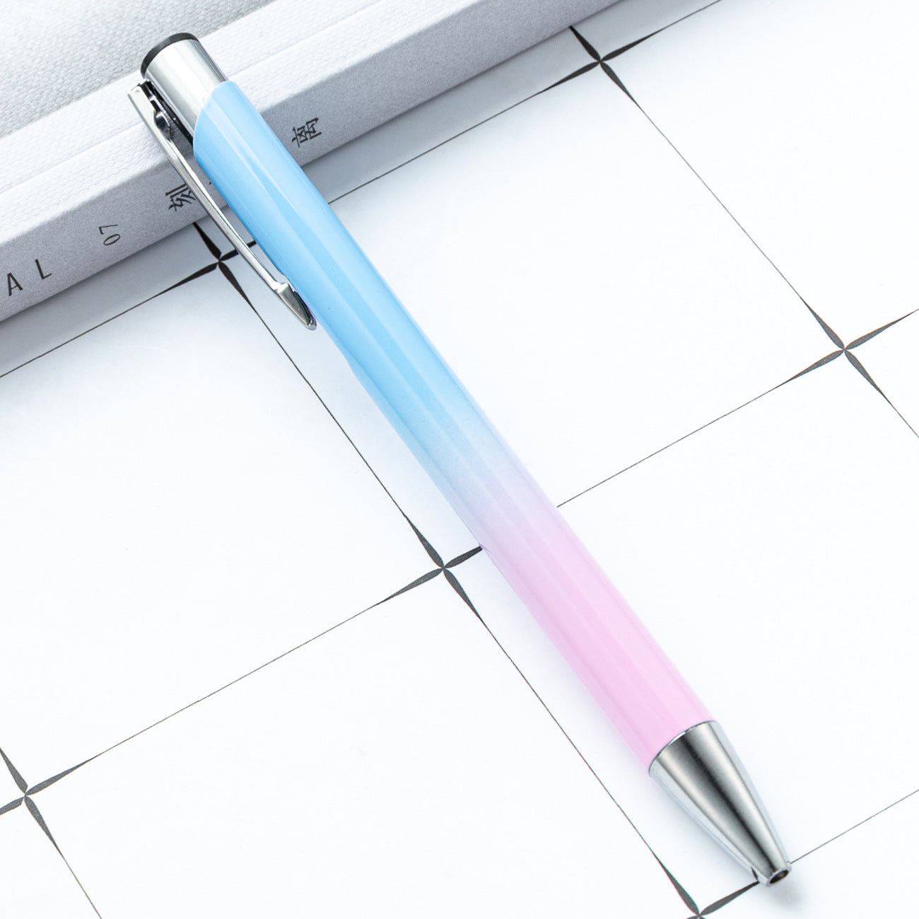 Wholesale Double coil gradient aluminum pen metal push ballpoint pen