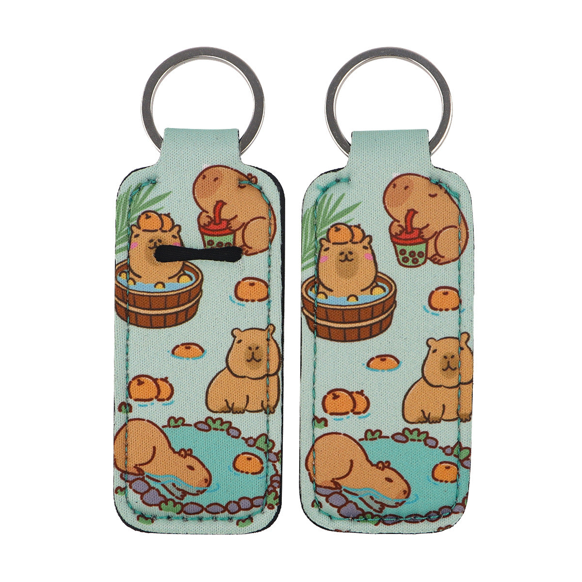 Wholesale 6pcs Cute cartoon lipstick set keychain