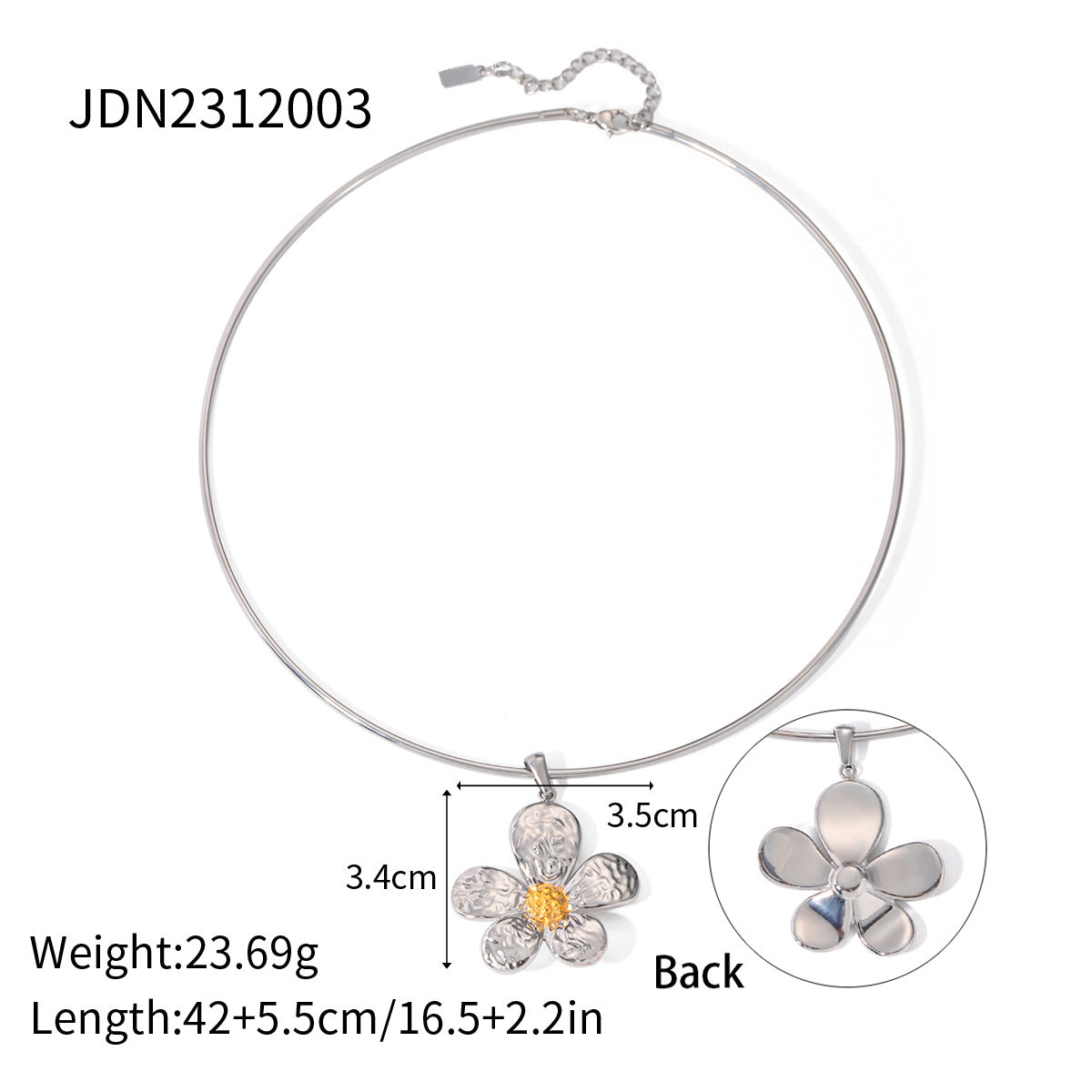 Wholesale Stainless Steel Flower Pendant Necklace ACC-NE-JieDing004
