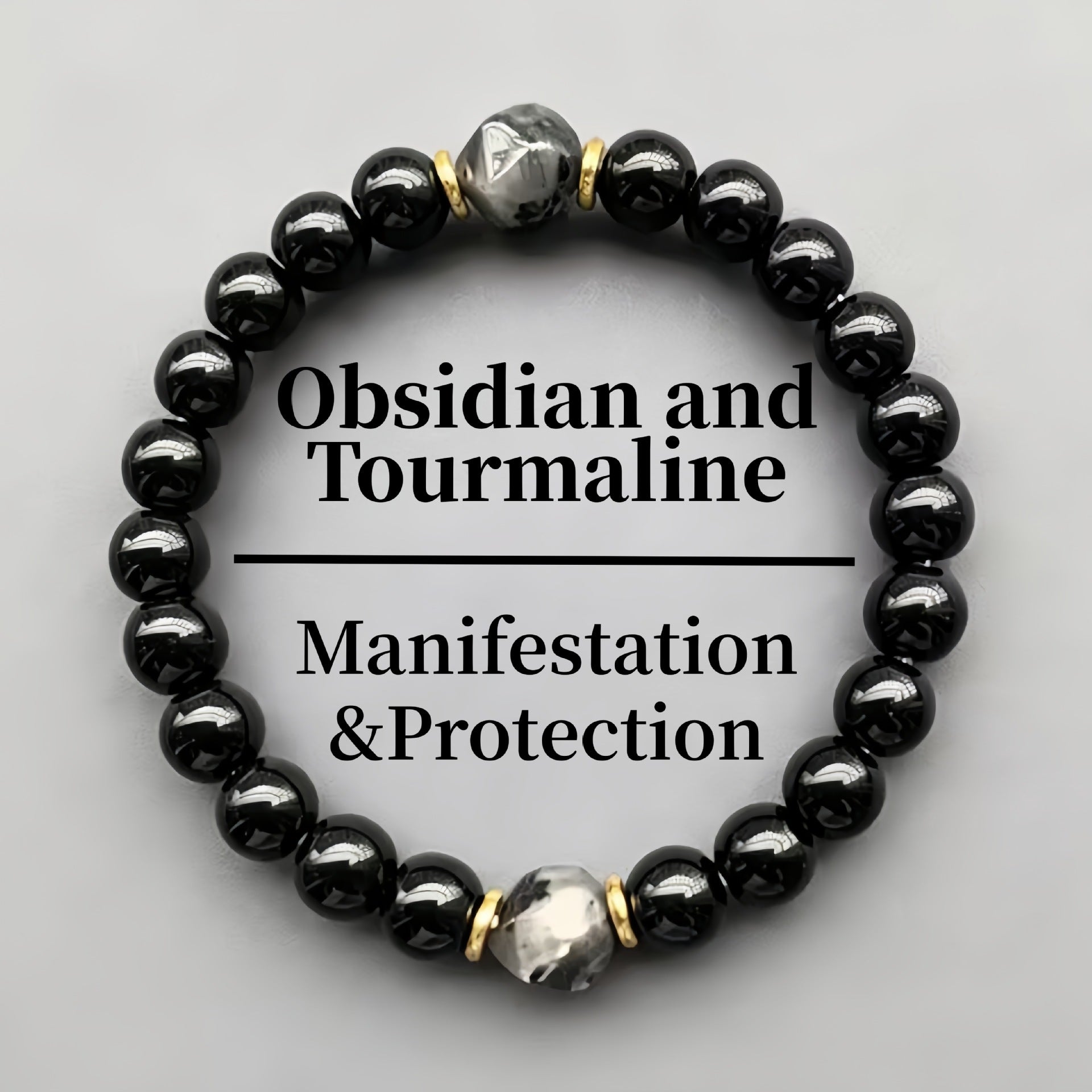 Wholesale Stylish Beaded Black Obsidian Bracelet Unisex Jewelry Accessory Travel Souvenir Gift