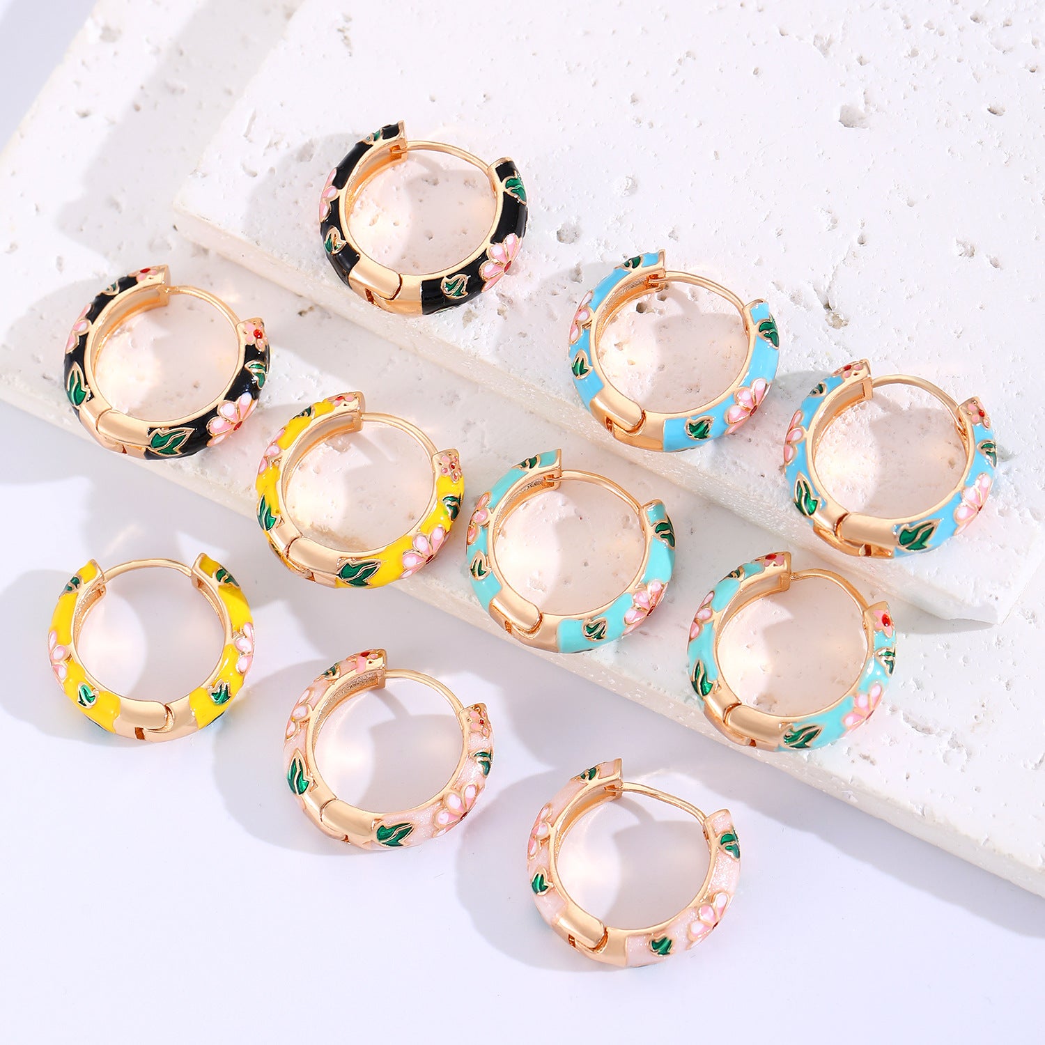 Wholesale Copper Dripping Oil Flower Earrings Chinese Vintage Style Women S Jewelry Accessory