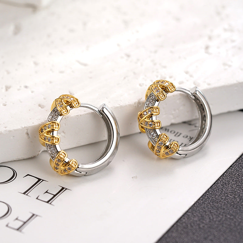 Wholesale Fashion All-match Contrast Color Ear Buckle  Elegant Light Luxury Ear Accessories