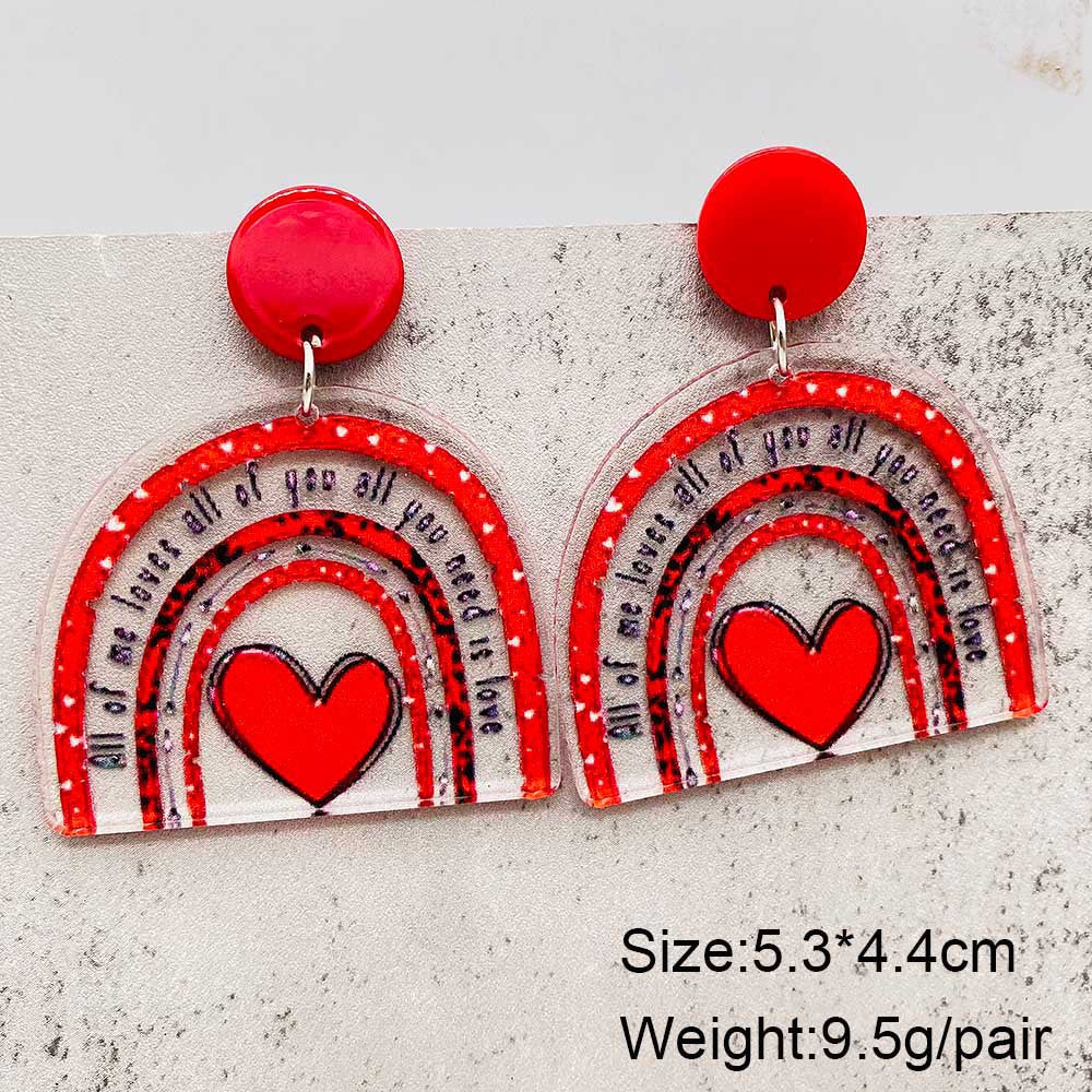 Wholesale  Valentine's Day earrings cute love cat envelope acrylic earrings