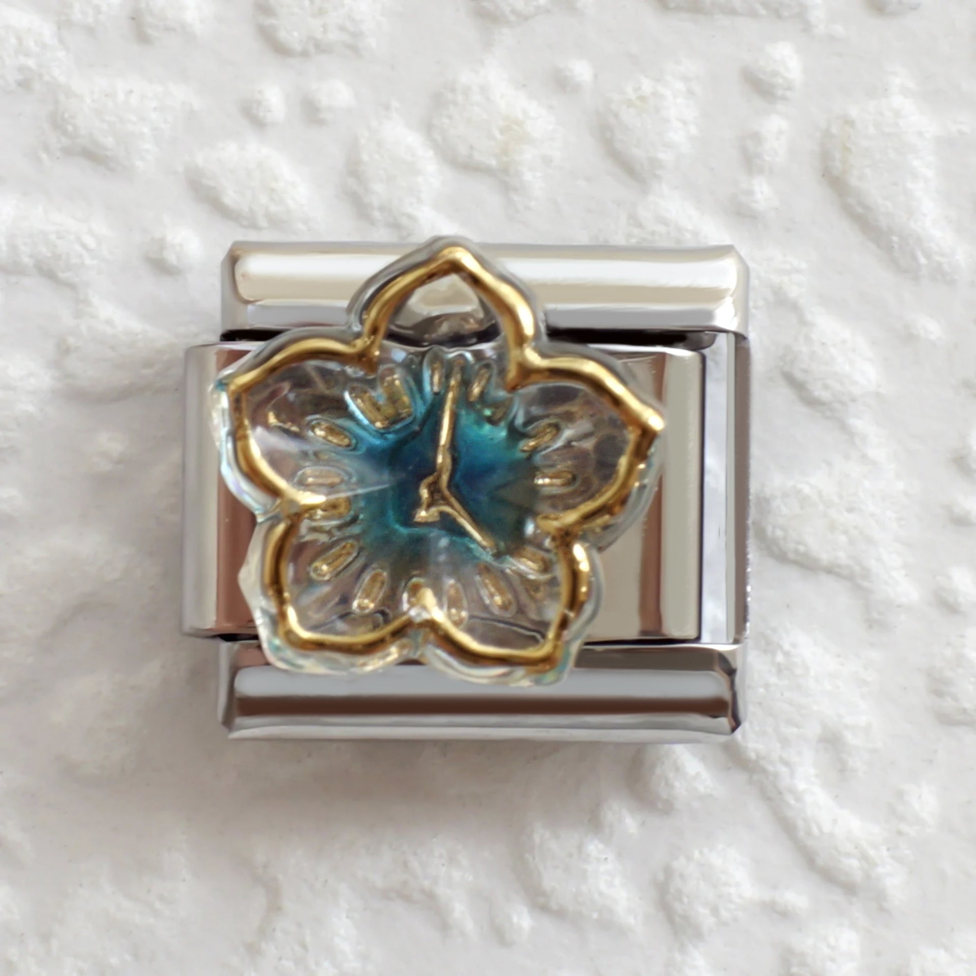 Wholesale Floral Italian Charm Bracelet Stainless Steel DIY Jewelry Accessory for Boutique Resale