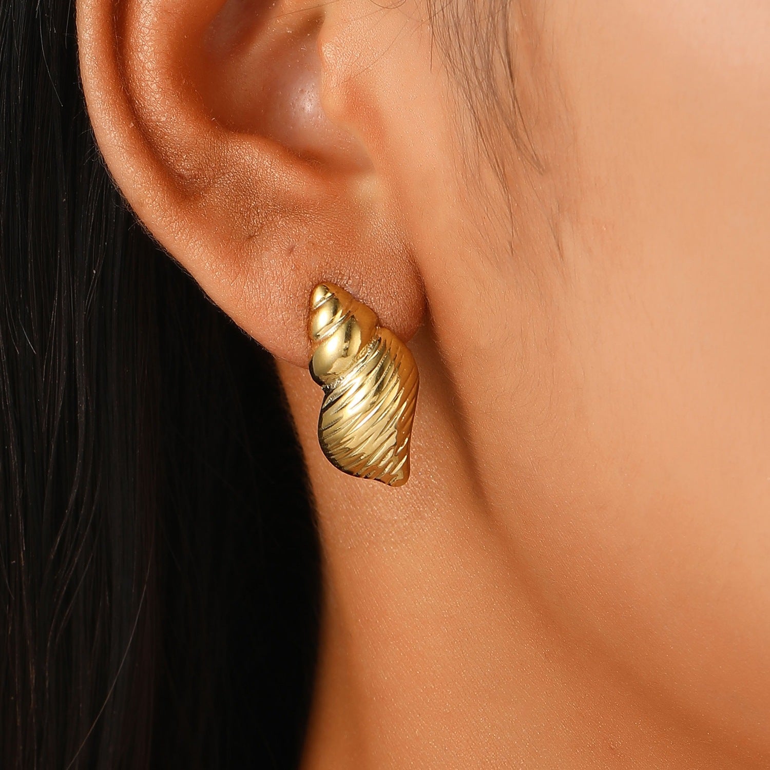 Wholesale Vintage French Geometric Irregular Drop Earrings for Women,  Stainless Steel Gold Plated Trendy Fashion Accessory Gift