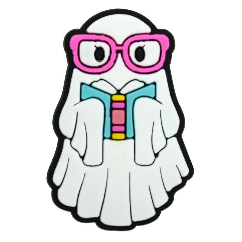 Wholesale Random 100pcs  Series White Ghost Clogs  PVC Soft Rubber Shoe Buckle Decoration