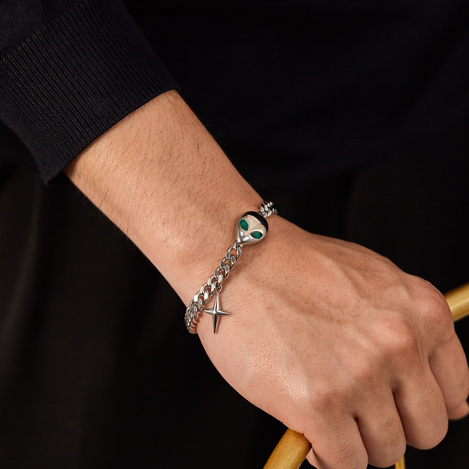 Wholesale Stainless Steel Bracelets Cuban Chain Cross Bracelet ACC-BT-GJ011