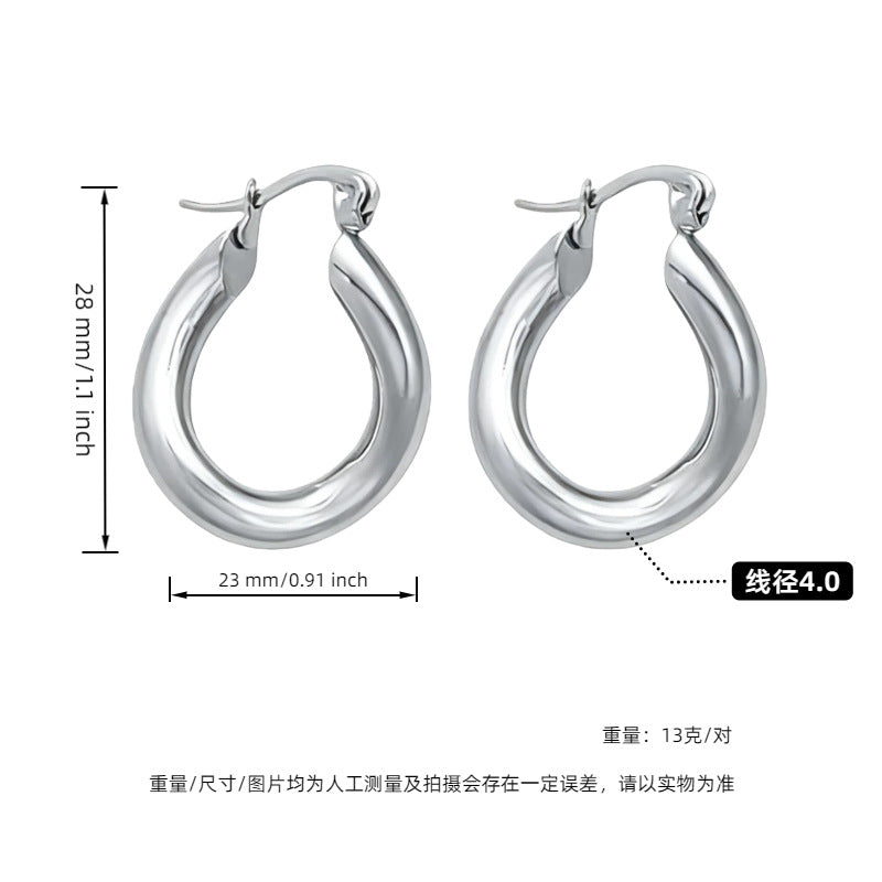 Wholesale  titanium steel kink earrings