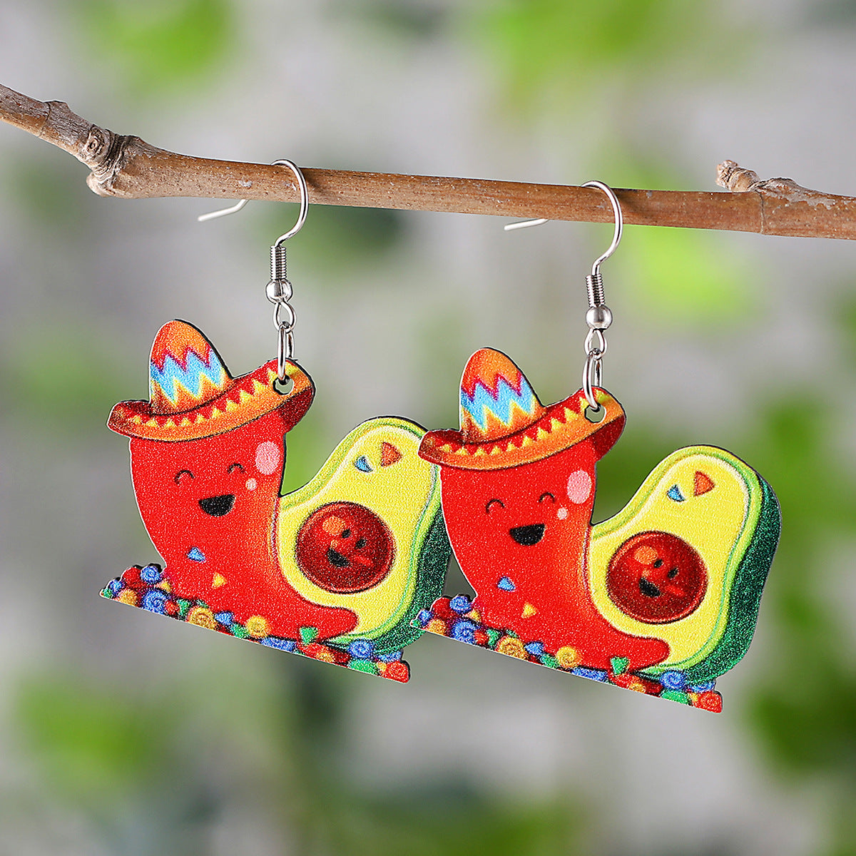 Wholesale  Mexico Fifth Festival of the Dead Cactus Skull Pendant Earrings