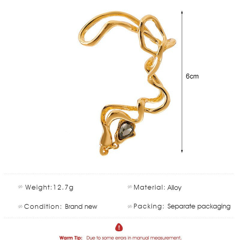 Wholesale Trendy Irregular Water Drop Earrings Alloy Hole-Free Fashion Accessory