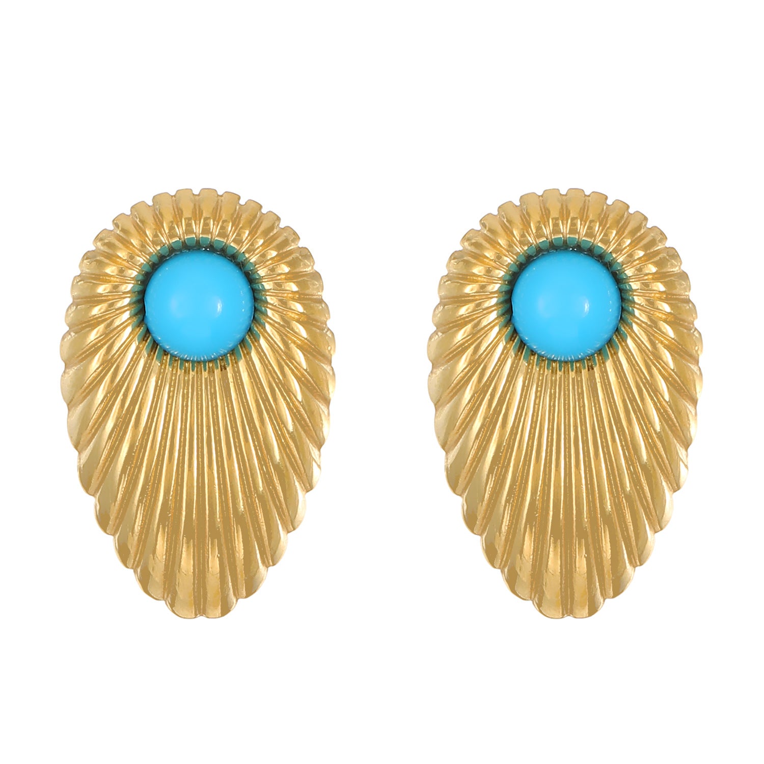 Wholesale Titanium steel pleated geometric  irregular round square lovely earrings