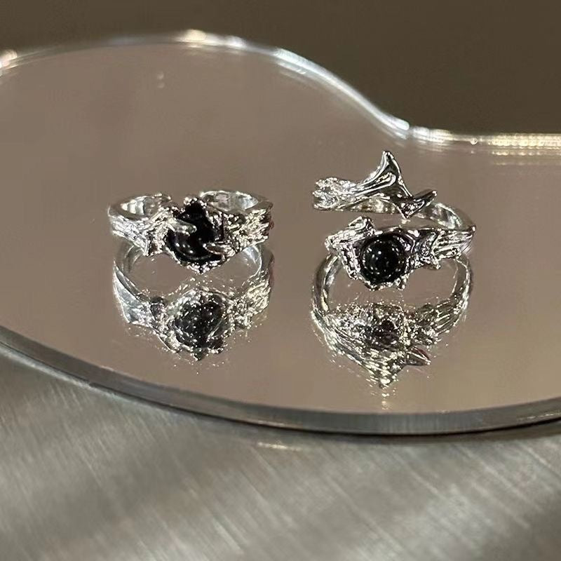 Wholesale Zinc Alloy Electroplated Dark Retro Style Adjustable Ring,  Unisex Couple Fashion Jewelry Accessory