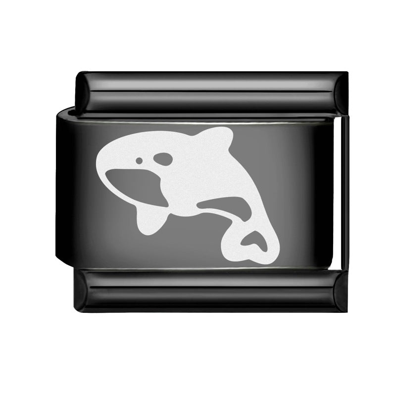 Wholesale Italian Charm Bracelet 9mm DIY Splicing Black Series Stainless Steel Composable Bracelet