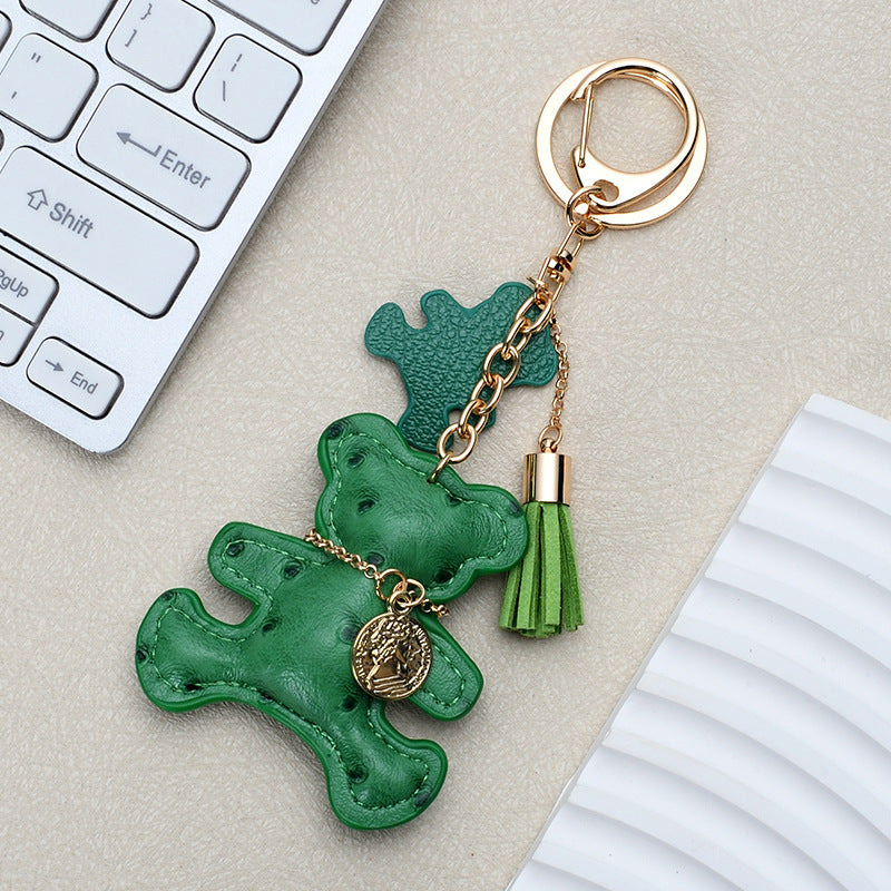Wholesale Chic White Leather Bear Keychain - Decorative Bag Charm &  Car Key Accessory