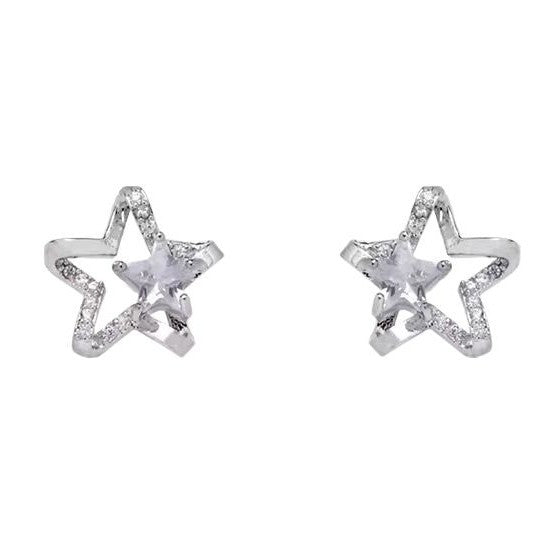 Wholesale Hollow Zircon Star Earrings Light Luxury Earrings
