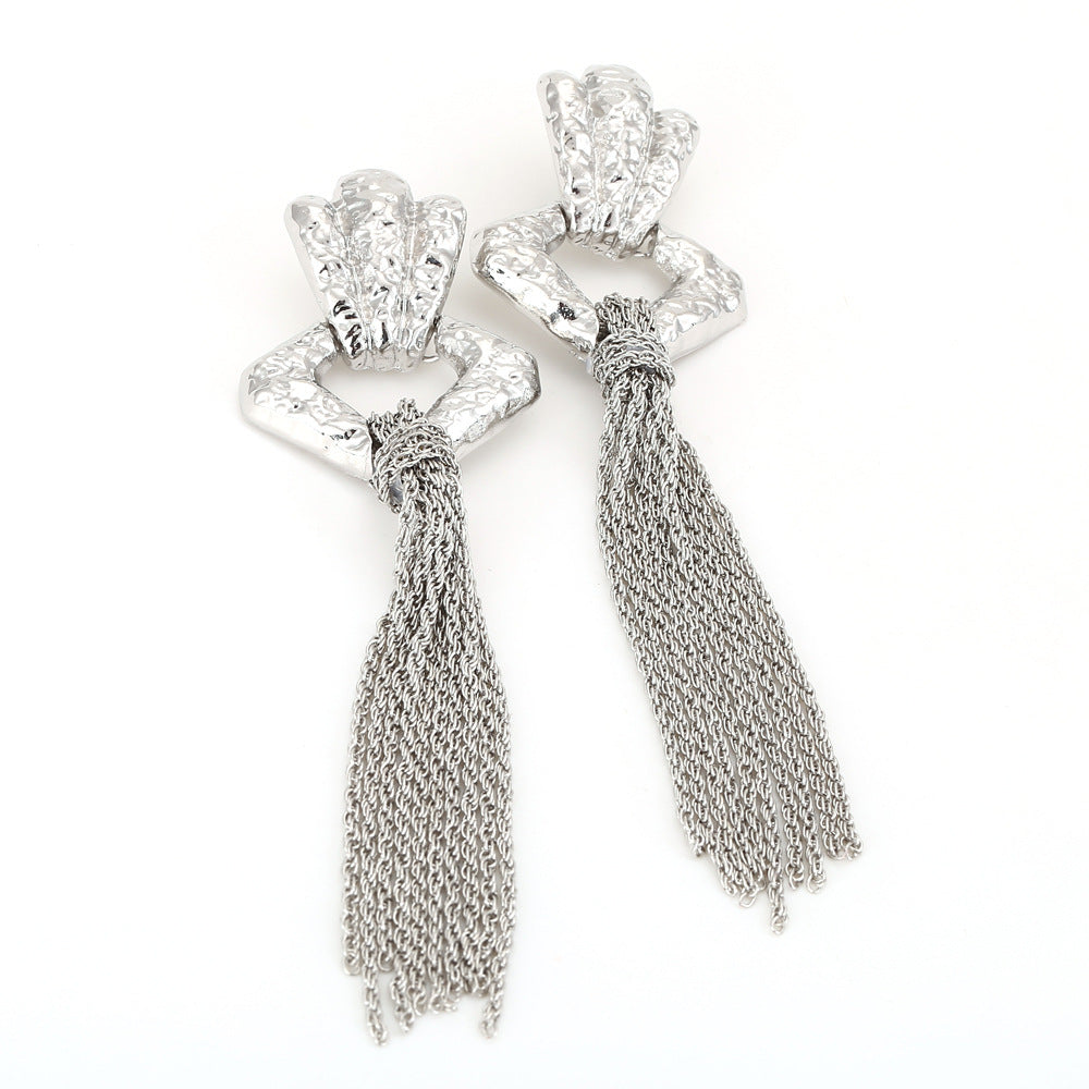 Wholesale Tassel Braided Alloy Earrings