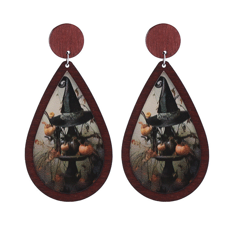 Wholesale  Horror  Acrylic Double-sided Halloween Earrings