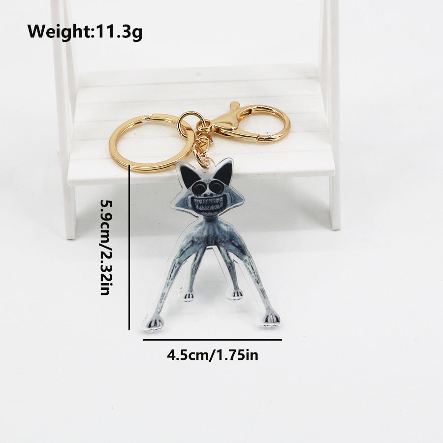 Wholesale Deformed Zoo Mutation Square Cat Acrylic Keychain ACC-KC-DouDou001