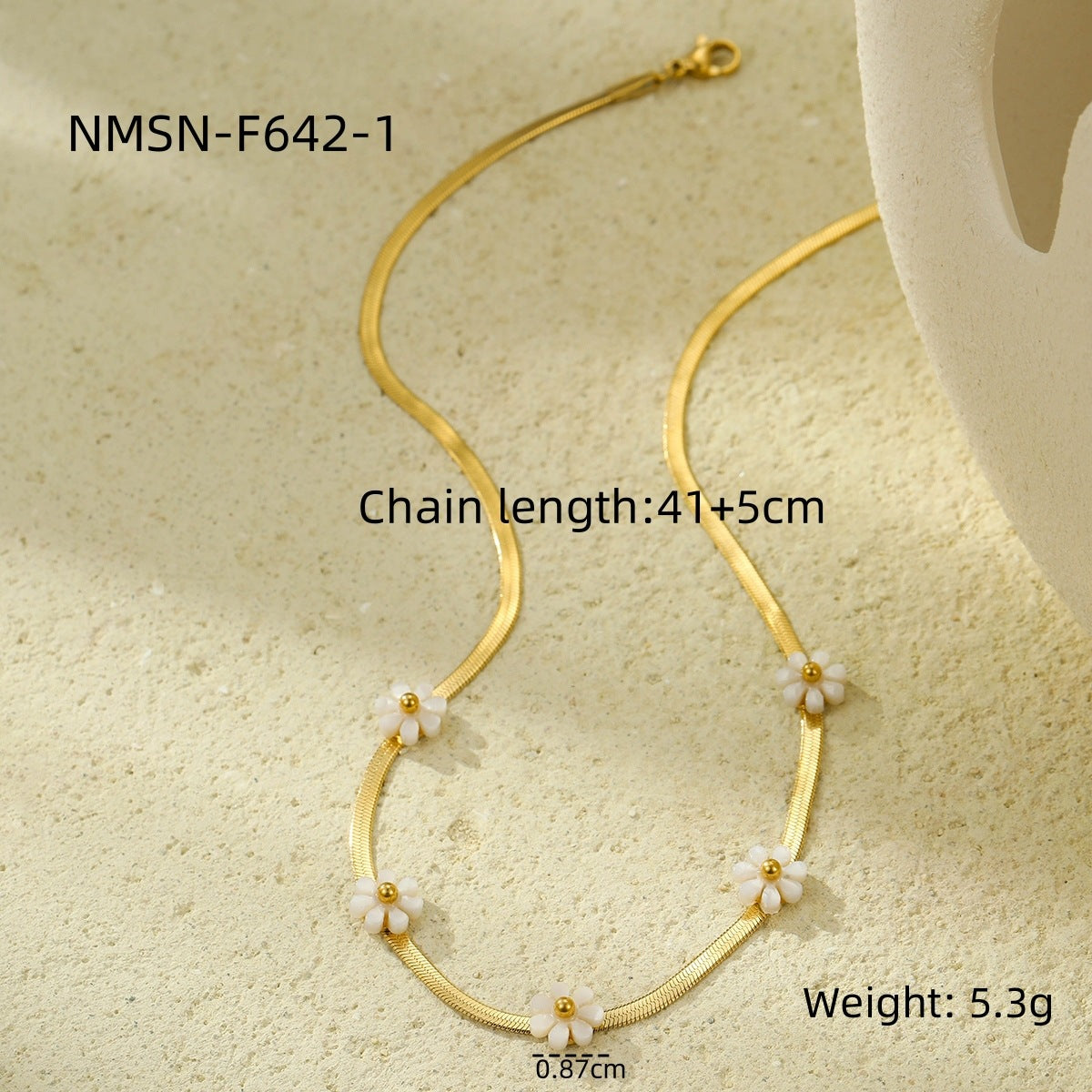 Wholesale  stainless steel shell daisy flower  non-fading necklace clavicle chain